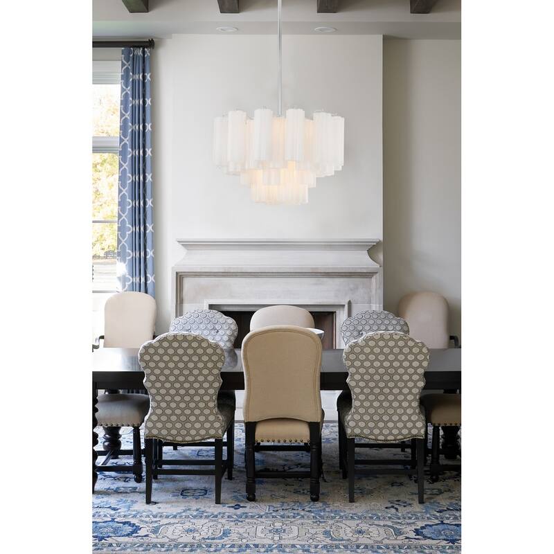 Crystorama Lighting Group ADD-308-WH Addis 9 Light 22" Wide Waterfall