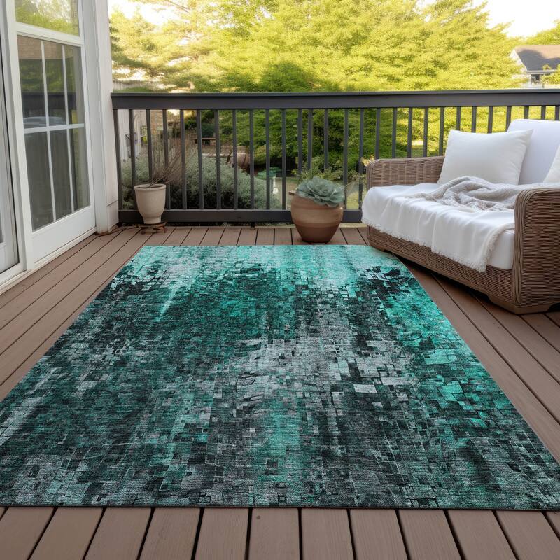 Machine Washable Indoor/ Outdoor Chantille Modern Ombre Rug