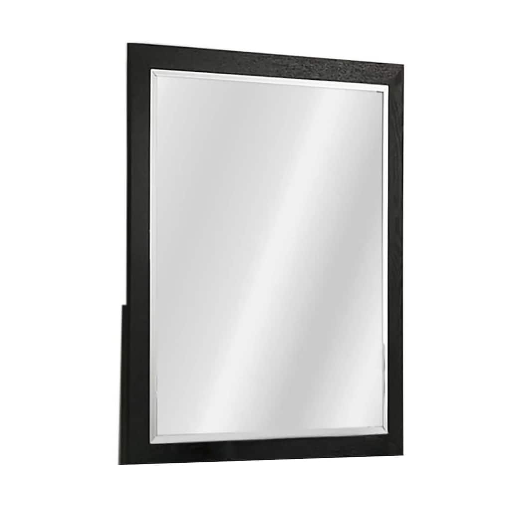 Portrait Dresser Mirror, Black, Rubberwood, 36x40 Wide Frame Profile - Black