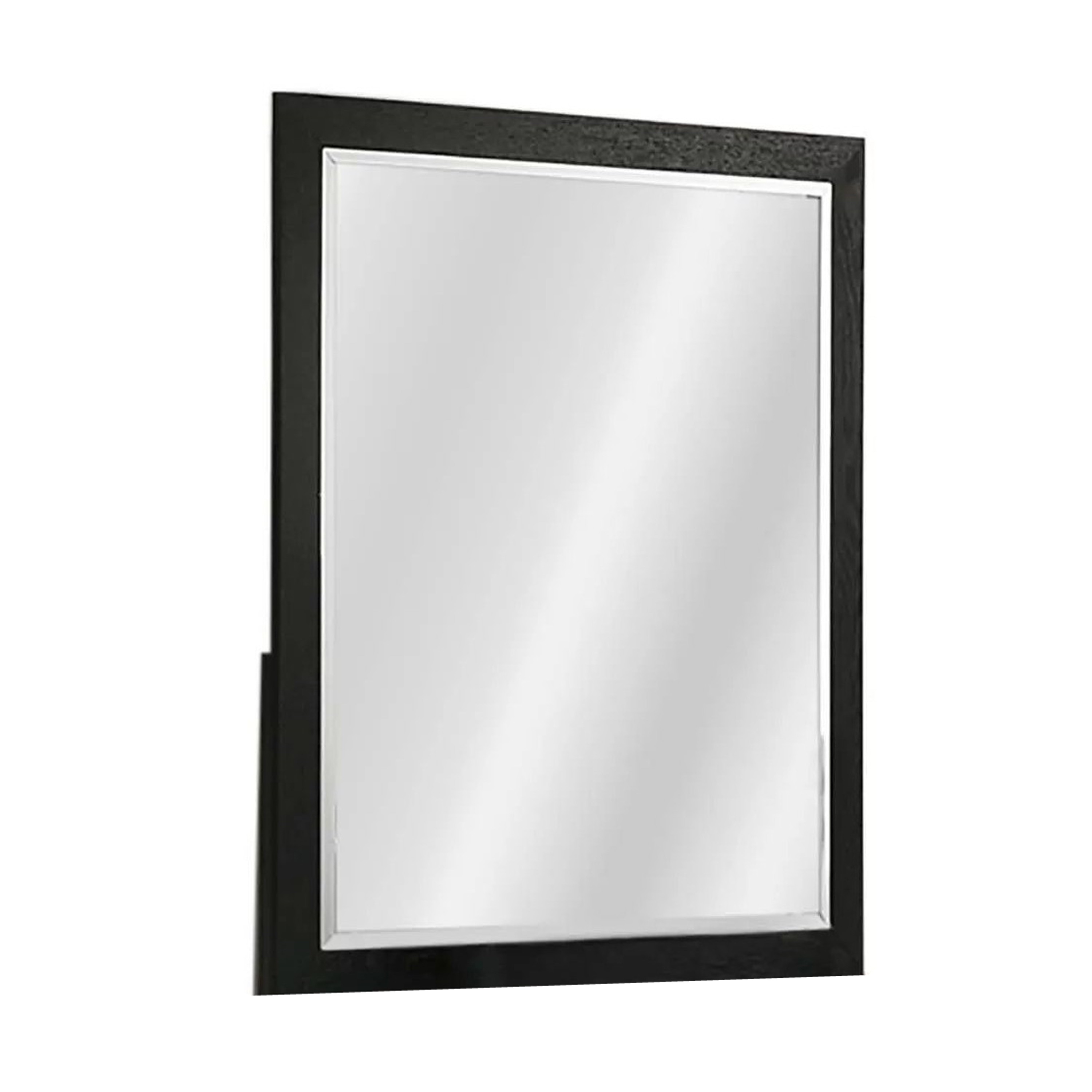 Portrait Dresser Mirror, Black, Rubberwood, 36x40 Wide Frame Profile - Black