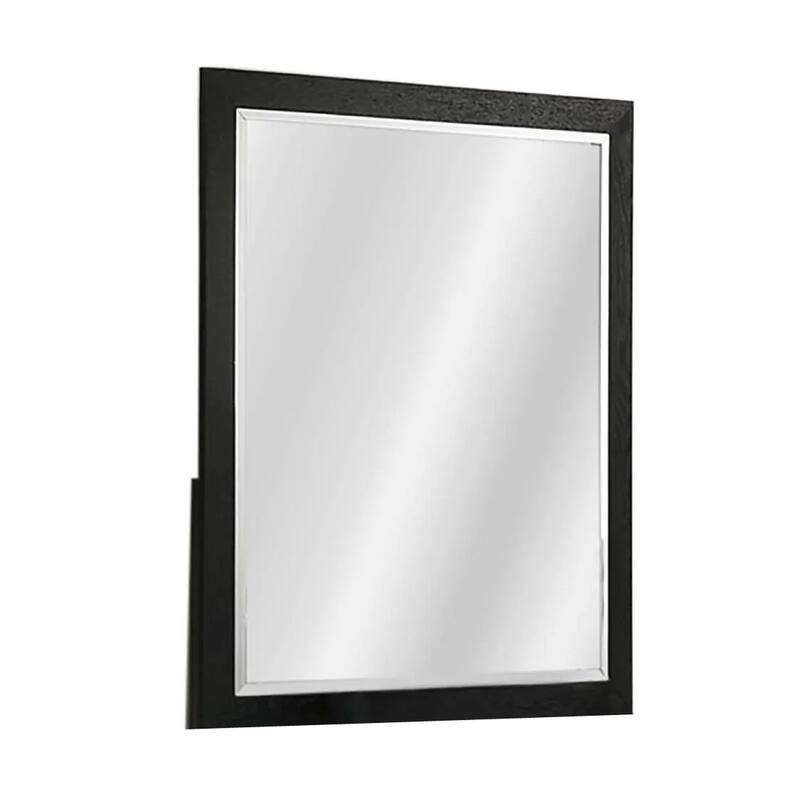 Portrait Dresser Mirror, Black, Rubberwood, 36x40 Wide Frame Profile - Black