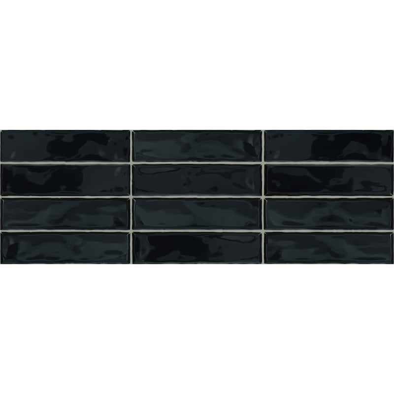 TileHQ 3" x 12" Ceramic Wall Tile in Glossy Deep Sea (48 PC per Carton) (12.00 SQFT per Carton)