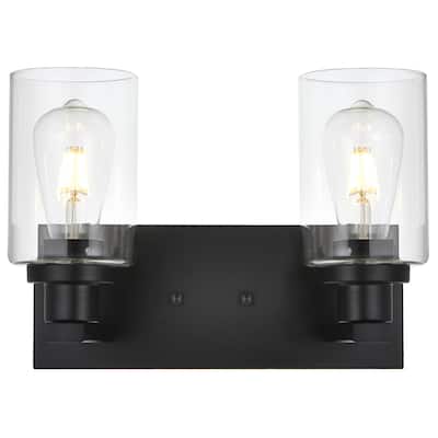 Modern Vanity Lighting Black Bathroom Light with clear glass