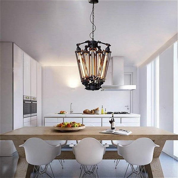 Shop 8 Light Loft Black Vintage Industrial Steampunk Chandelier Overstock 24126985