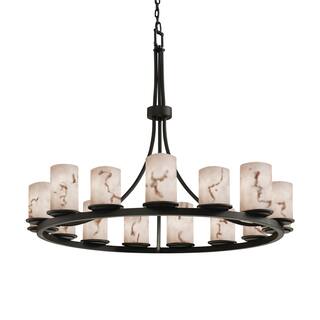 Justice Design LumenAria - Dakota 15-Light 1-Tier Ring Chandelier - Matte Black