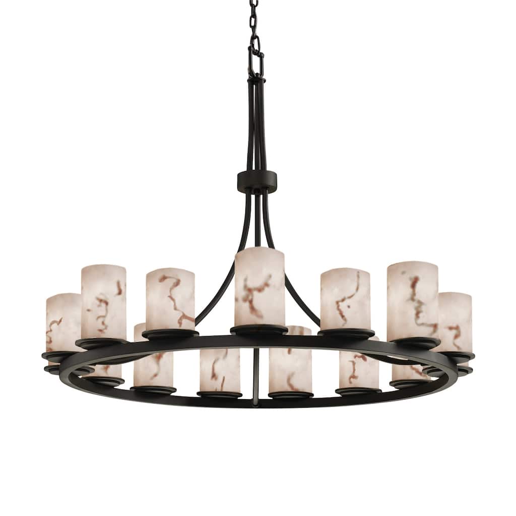 Justice Design LumenAria - Dakota 15-Light 1-Tier Ring Chandelier - Matte Black