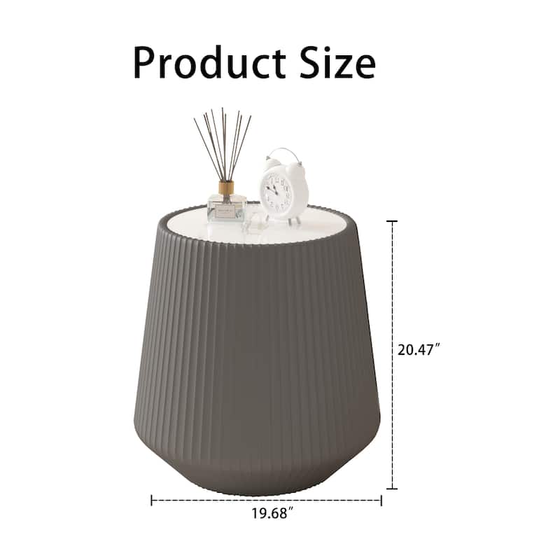 Grey Pattern Cup Shape Light Sintered Stone Leather Modern Coffee Table