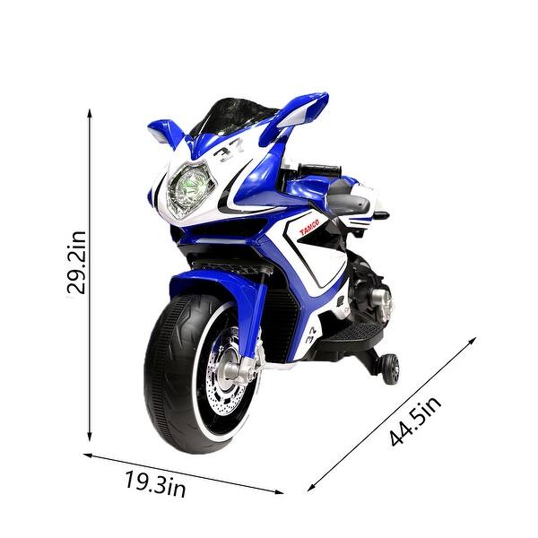 dimension image slide 0 of 2, Kids Electric Ride-On Motorcycle with Lighting Wheels, USB & MP3, Perfect Gift for Ages 3-6