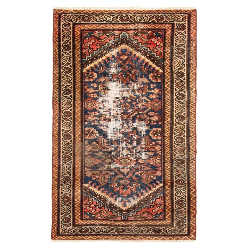 ECARPETGALLERY Hand-knotted Andelz Dark Navy Wool Rug - 2'11 x 4'9