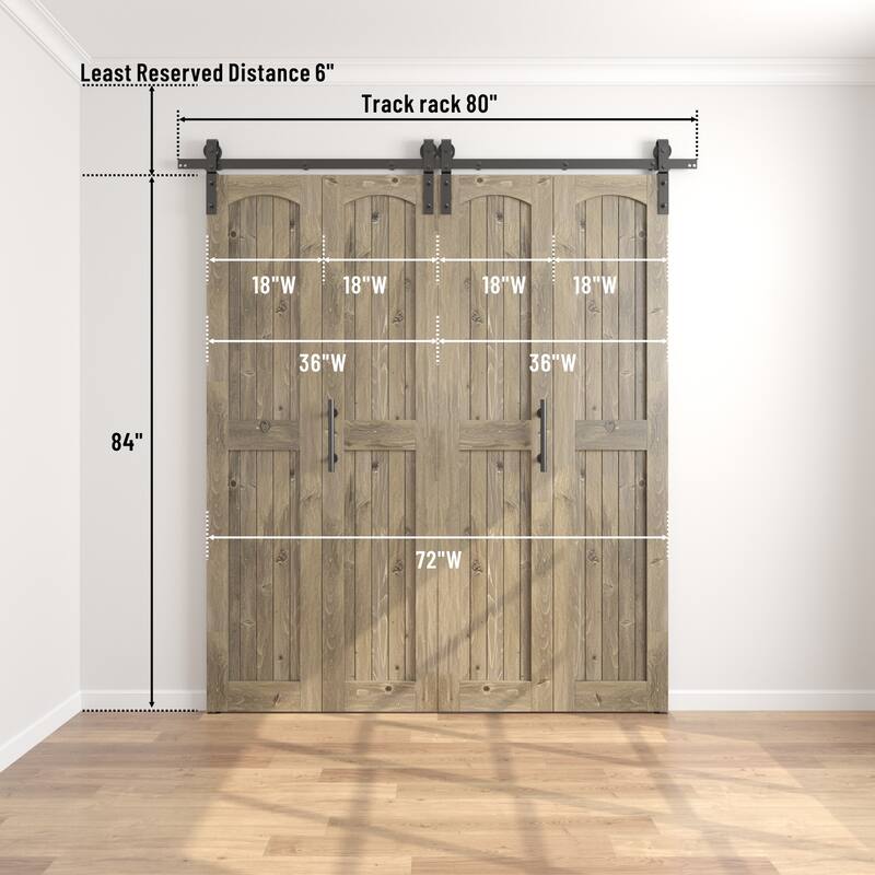 Coast Sequoia Arch Top 30in./36in./48in./60in./72in./96in. x 84in. Knotty Pine Wood Unfinished Bi-Fold Door With Hardware Kit