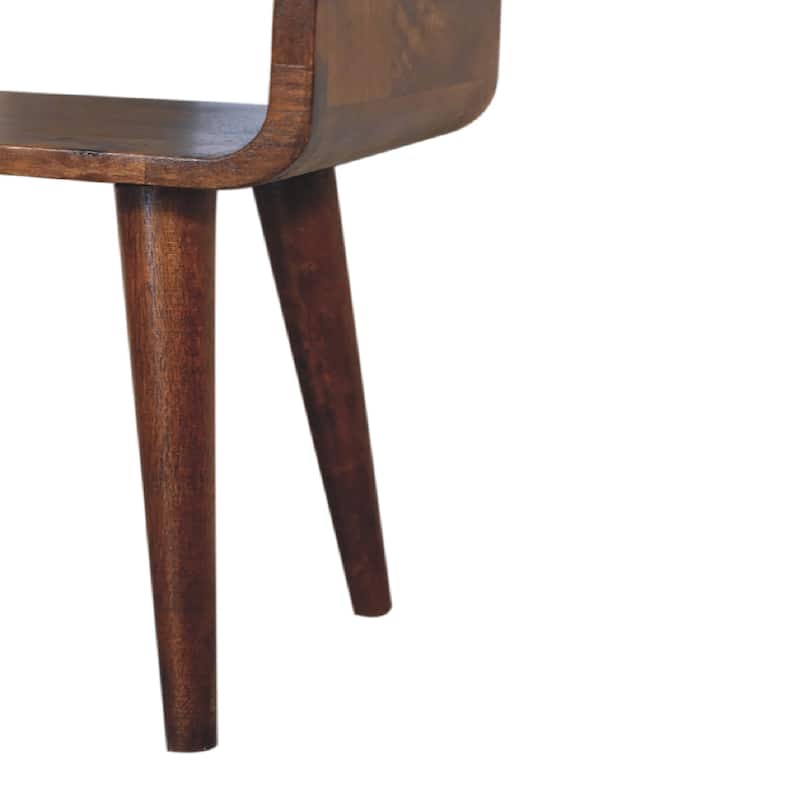 Artisan Furniture Solid Wood Mini Chestnut Curved Open Nightstand