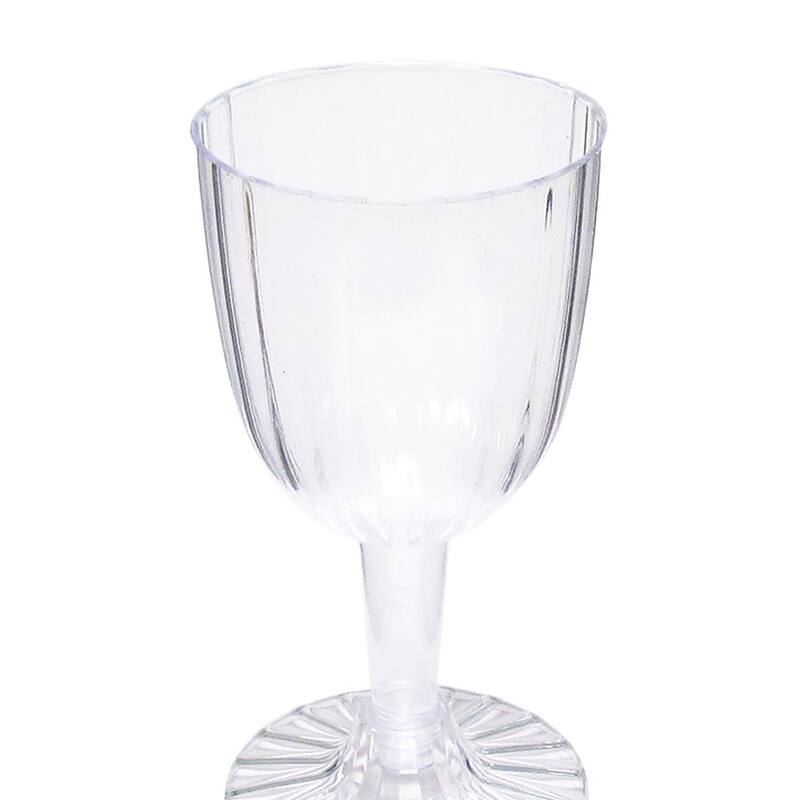 Set of 36 Pcs Clear Plastic Champagne Flute Disposable Cup 5in - 5" H x 2.5" D - 5" H x 2.5" D