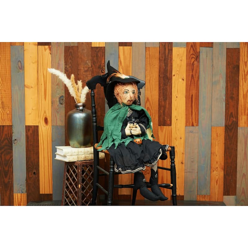 Yolanda Joe Spencer Gathered Traditions Halloween Art Doll Figure - Black - 9" x 8" x 40"