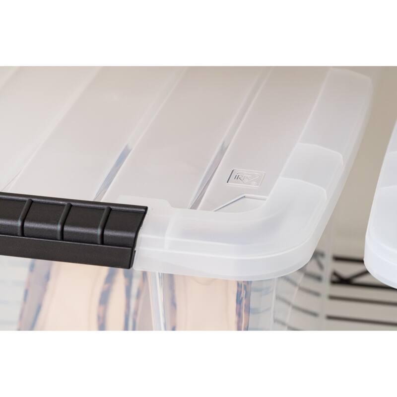 IRIS USA® Buckled Clear Box 20.5 Qt Buckle Lid - Clear - Set of 6