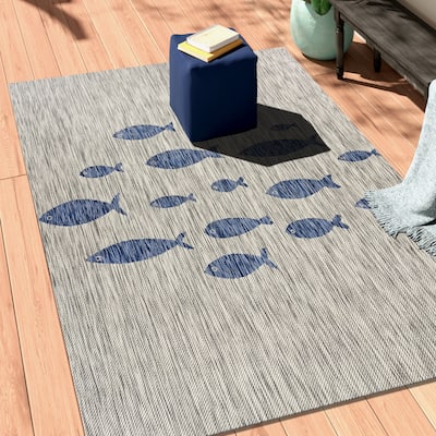 Sevita Aquatic Fish Indoor/Outdoor Rug - Overstock - 28662644