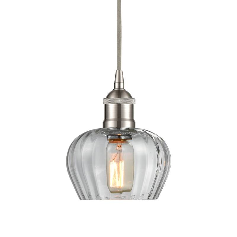 Innovations Lighting 616-1P-8-7 Fenton Pendant Fenton 7" Wide Mini - Brushed Satin Nickel / Clear
