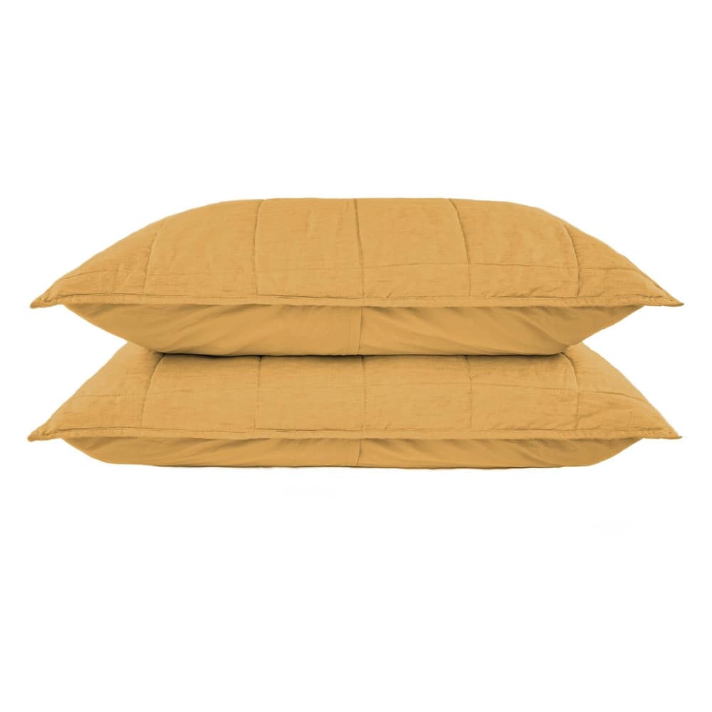 French Linen Quilted Sham Set by BOKSER HOME