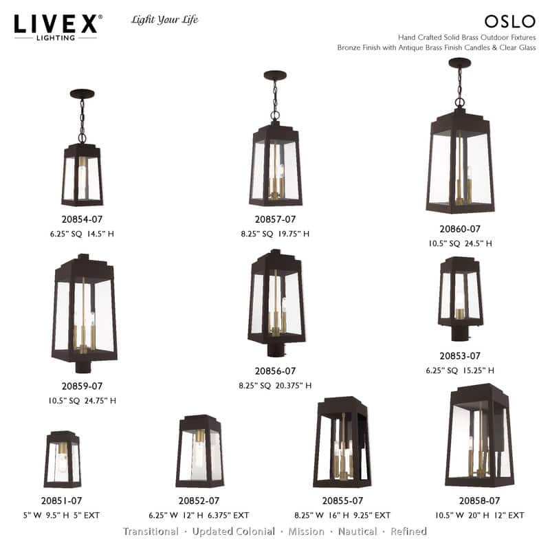 Livex Lighting 3-Light Outdoor Wall Lantern, 20858