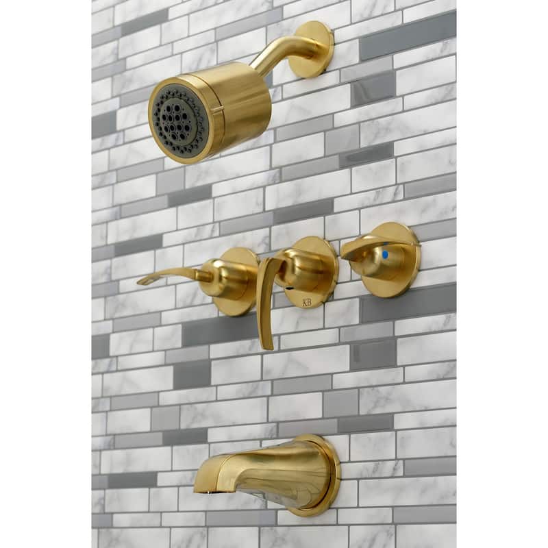 Kingston Brass Centurion Three-Handle Tub and Shower Faucet