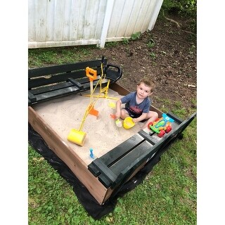 Shop Badger Basket Covered Convertible Cedar Sandbox With Two