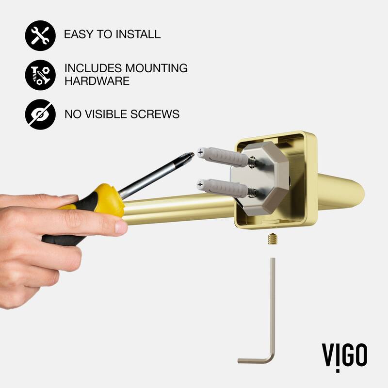 VIGO Elan 3-Piece Bathroom Hardware Accessory Set with 24 in. Towel Bar, Toilet Paper Holder, Hand Towel Holder