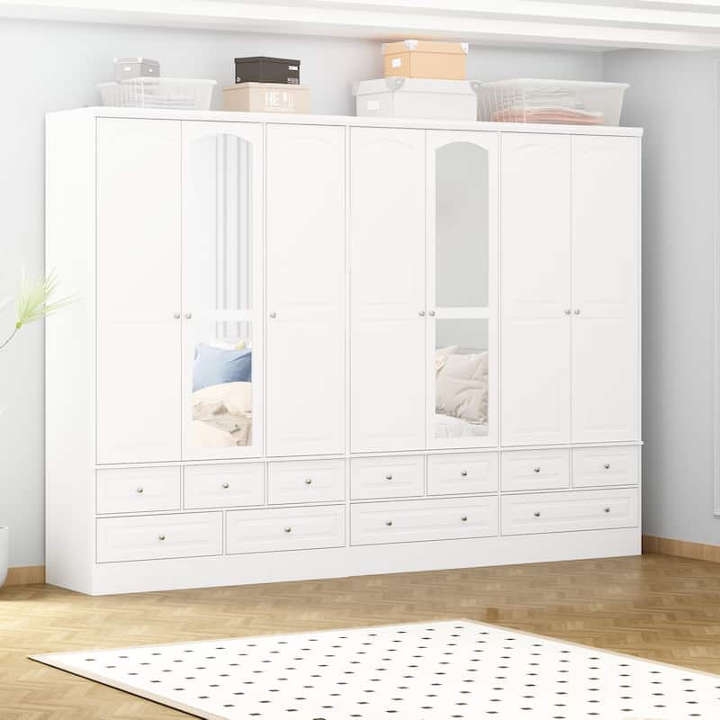 78.7"H Combo Twin Wardrobe Set Elegance Meets Utility Armoires Closet