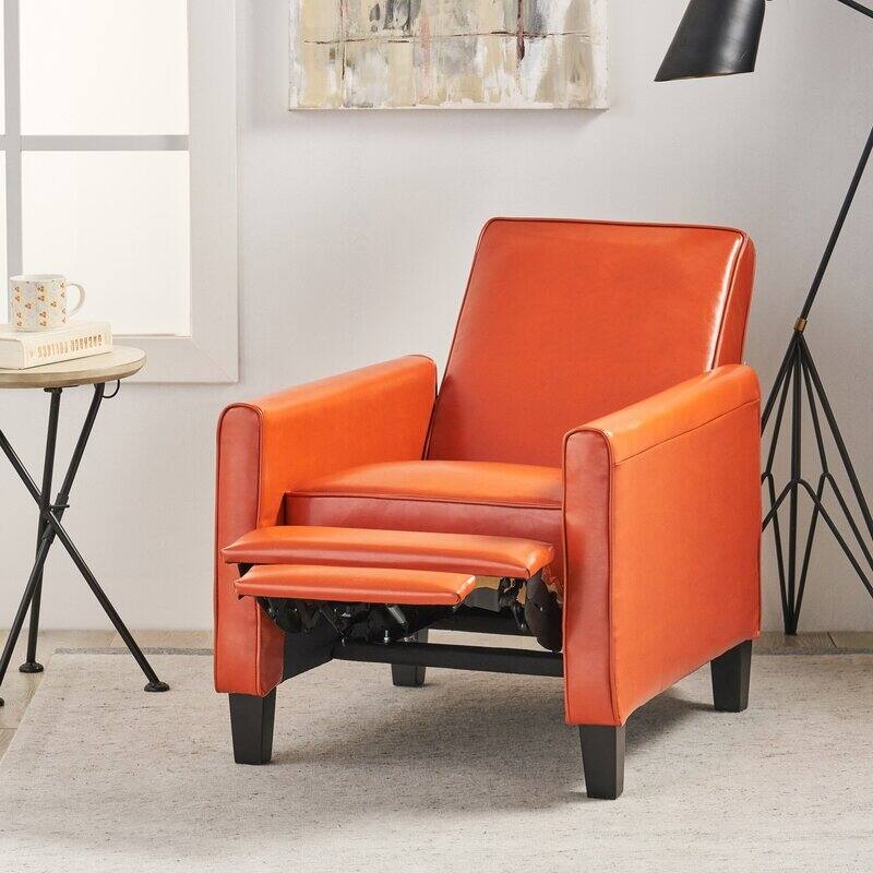 Recliner Push Back Chair For Elegant Home Décor Orange - Orange