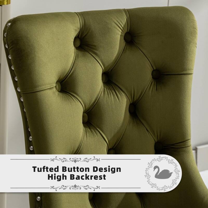 Tufted Naliheads Solid Wood Upholstered Dining Chairs Set of 6