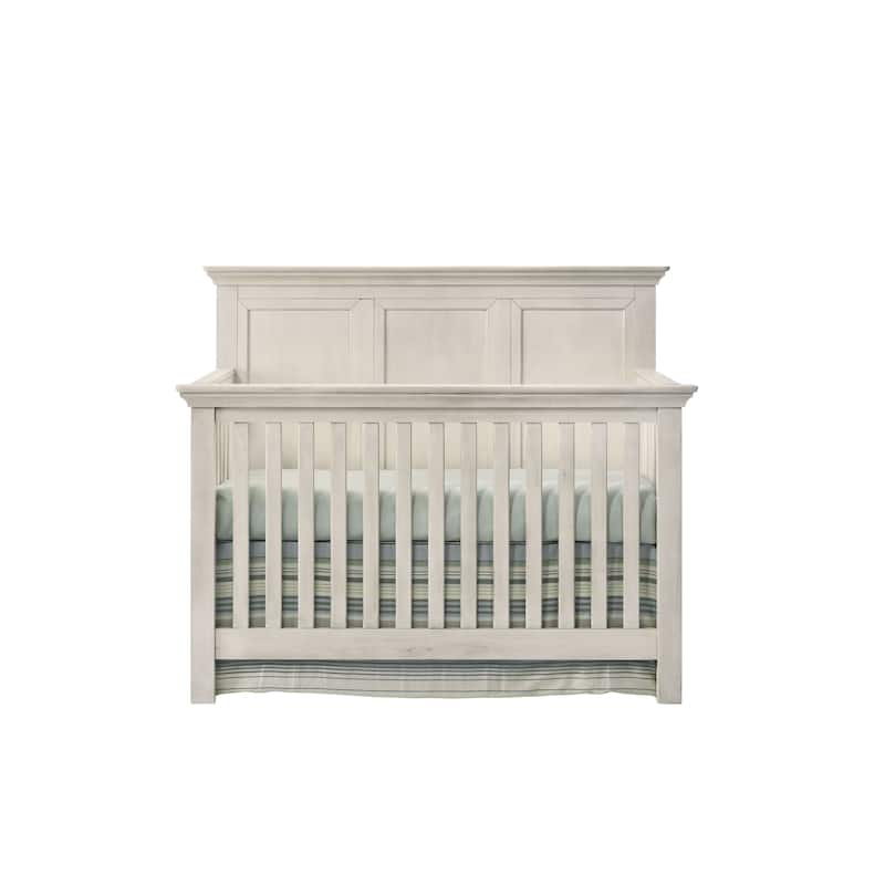 San Mateo 60" Wide Convertible Crib, Rustic White