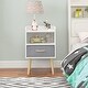 preview thumbnail 8 of 29, Wood Side Table with Collapsible Fabric Drawer and 2-Tier Storage for Kids and Adults