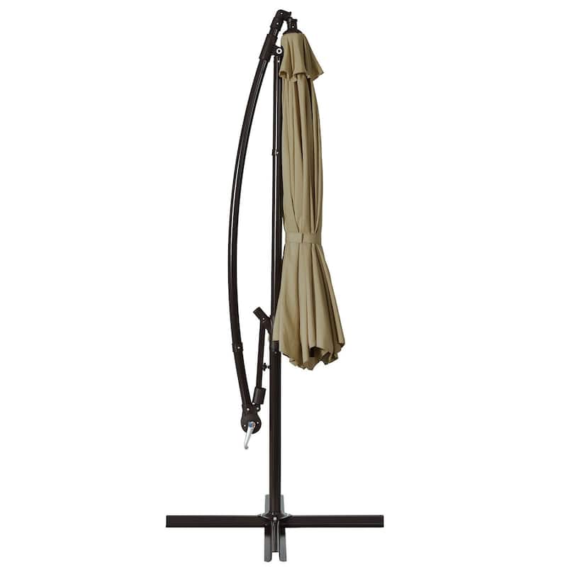 10 Ft Patio Offset Hanging Umbrella with Easy Tilt Adjustment