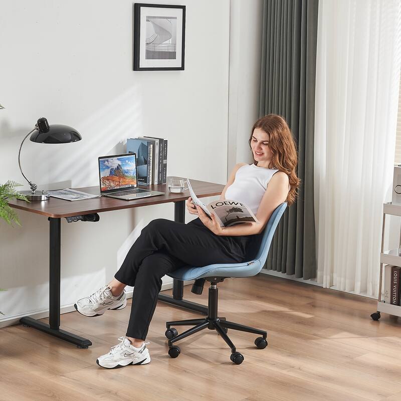 Armless Office Chair Swivel Home Office Desk Chairs with Wheels