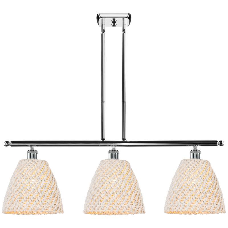 Innovations Lighting Endless Possibilities Ballston - Bristol Natural - 3 Light 36" Stem Hung Island Light - Polished Chrome