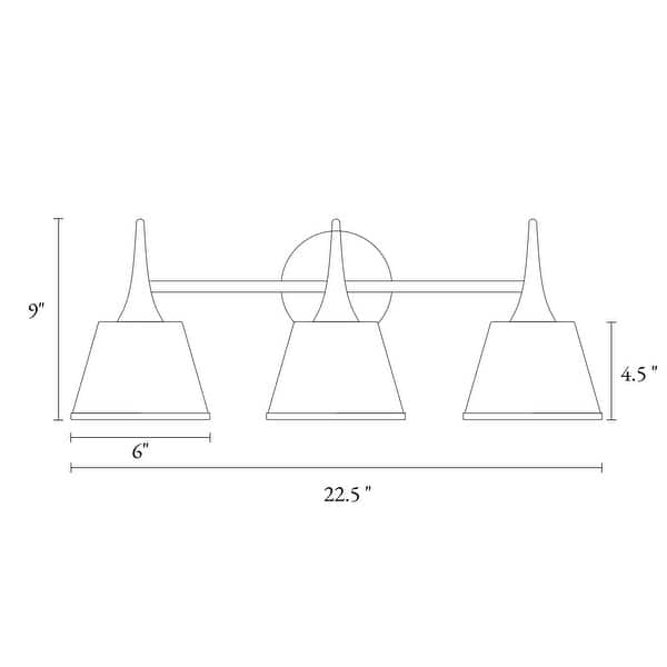 Nisa Modern 3-Light Bathroom Vanity Light White Gold Metal Wall Sconce - L 22.5"* W 7.9"* H 9"