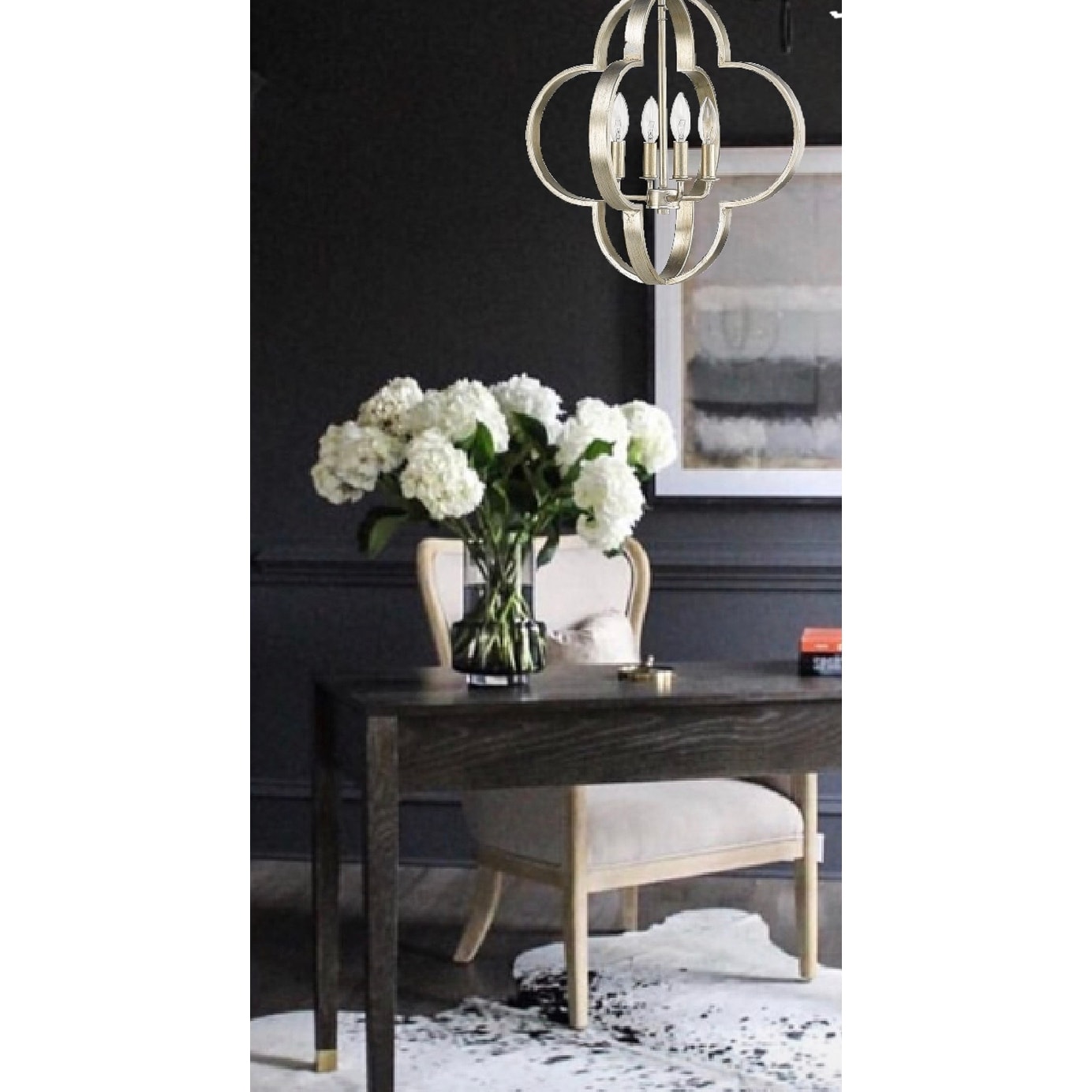 4 Light Scalloped Pendant in Champagne