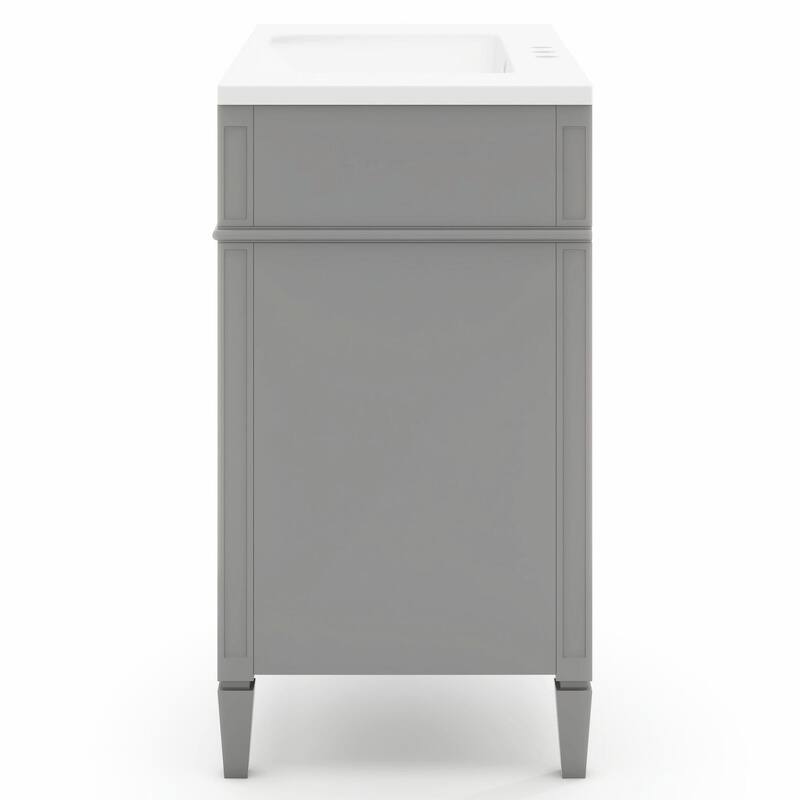 36'' Bathroom Vanity with Top Sink - Modern Storage Cabinet with Mirror