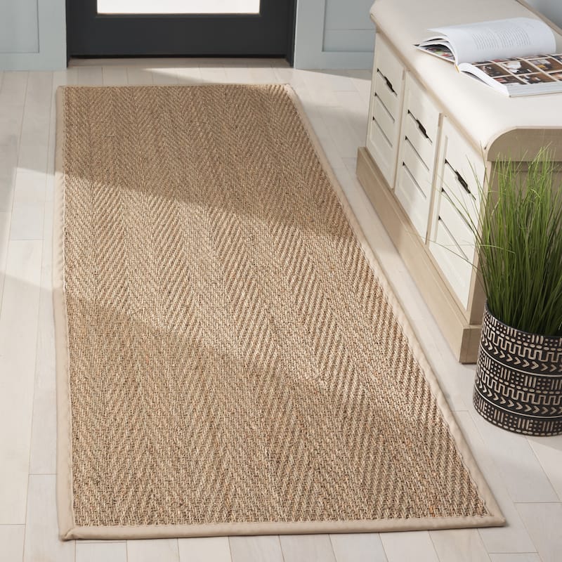 SAFAVIEH Natural Fiber Mavis Casual Seagrass Rug - 2'6" x 8' Runner - Natural/Beige