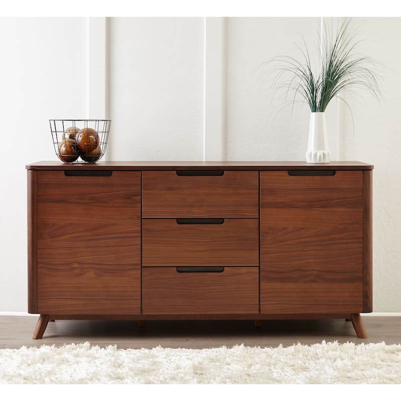 Rye Studio Kirkwood American Walnut Mid-century 3-section Sideboard