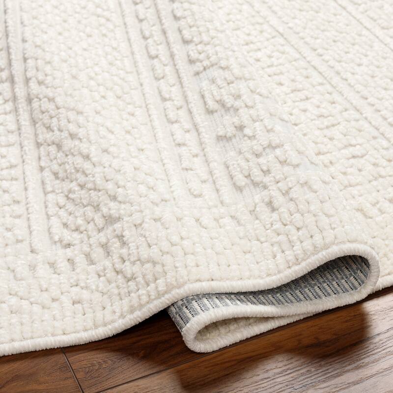 Livabliss Garrick Striped Border Machine Washable Area Rug