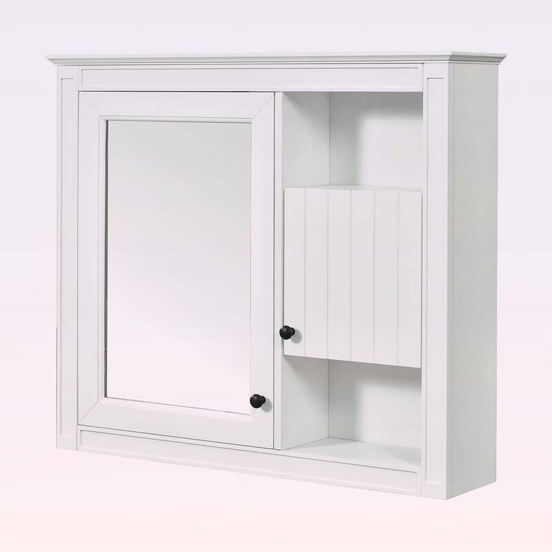 32'' Bathroom Wall Cabinet with Mirror,Wall Mounted Medicine Cabinet with 3 Shelves
