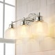 preview thumbnail 6 of 37, Rennnsan 3-Light Modern Linear Dome Glass Bathroom Vanity Light/ Black, Chrome, Brass Wall Lighting over Mirror