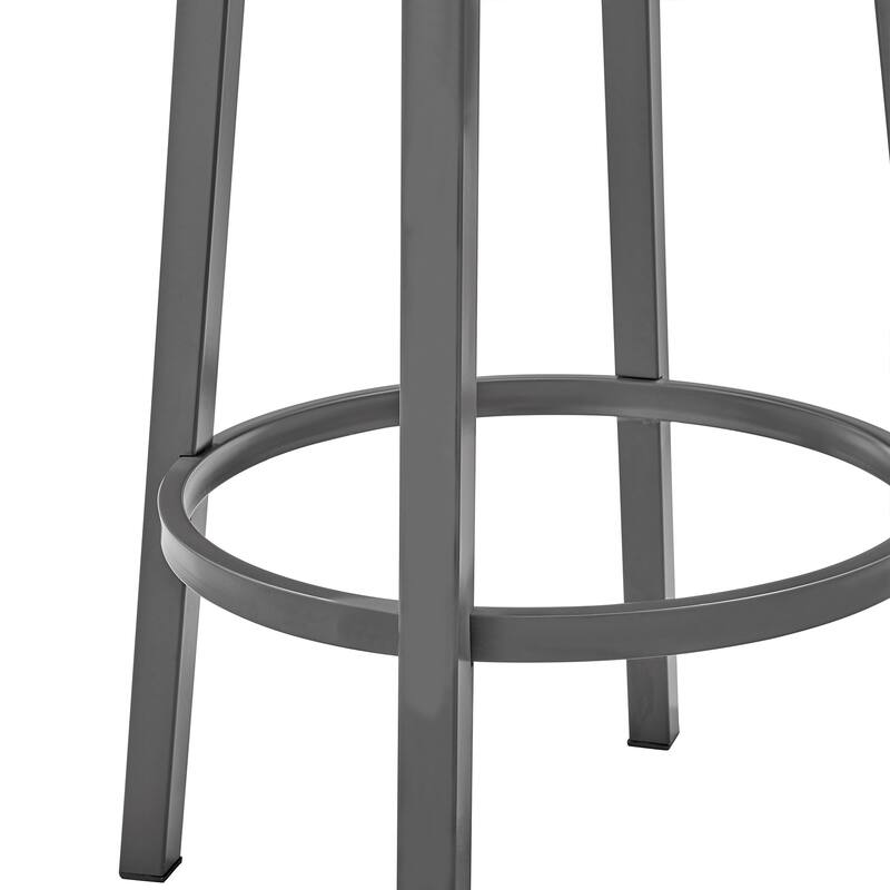 Lorin Upholstered Swivel Counter/Bar Stool in Faux Leather with Arms