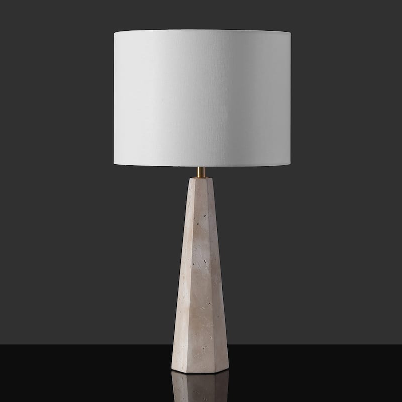 SAFAVIEH Couture Gabryanna Travertine Table Lamp - 14"W x 14"D x 26"H