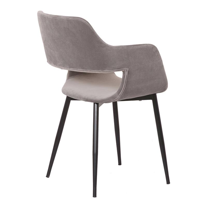 Ariana Mid-Century Charcoal Open Back Dining Accent Chair
