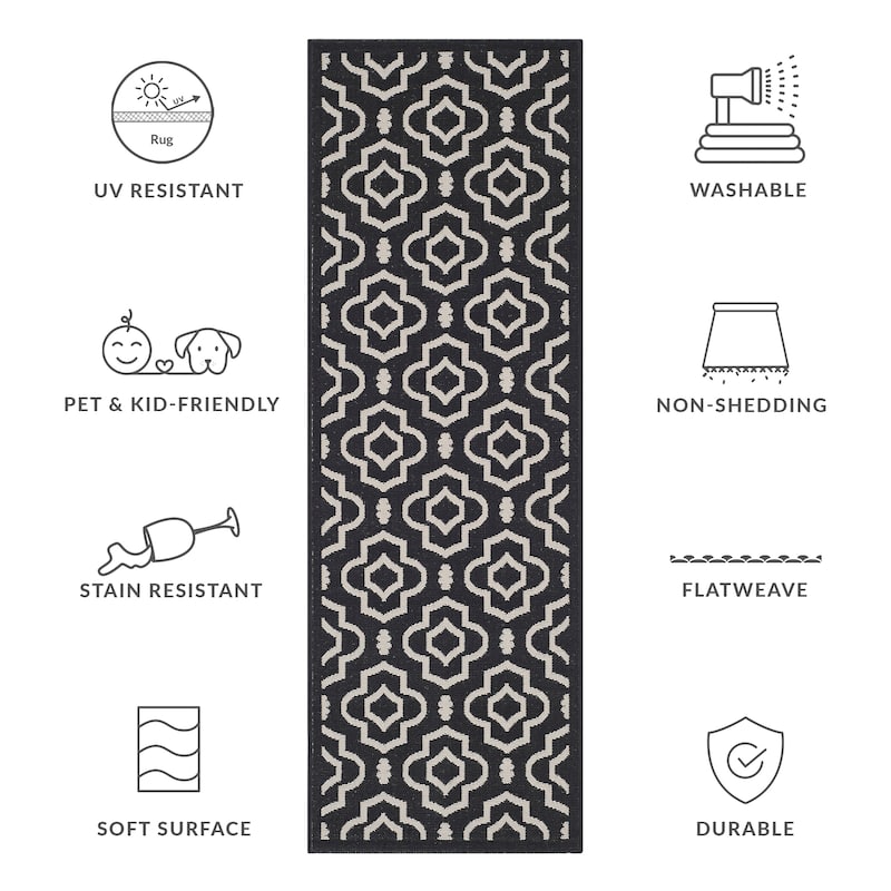 SAFAVIEH Courtyard Ketty Indoor/ Outdoor Waterproof Patio Backyard Rug