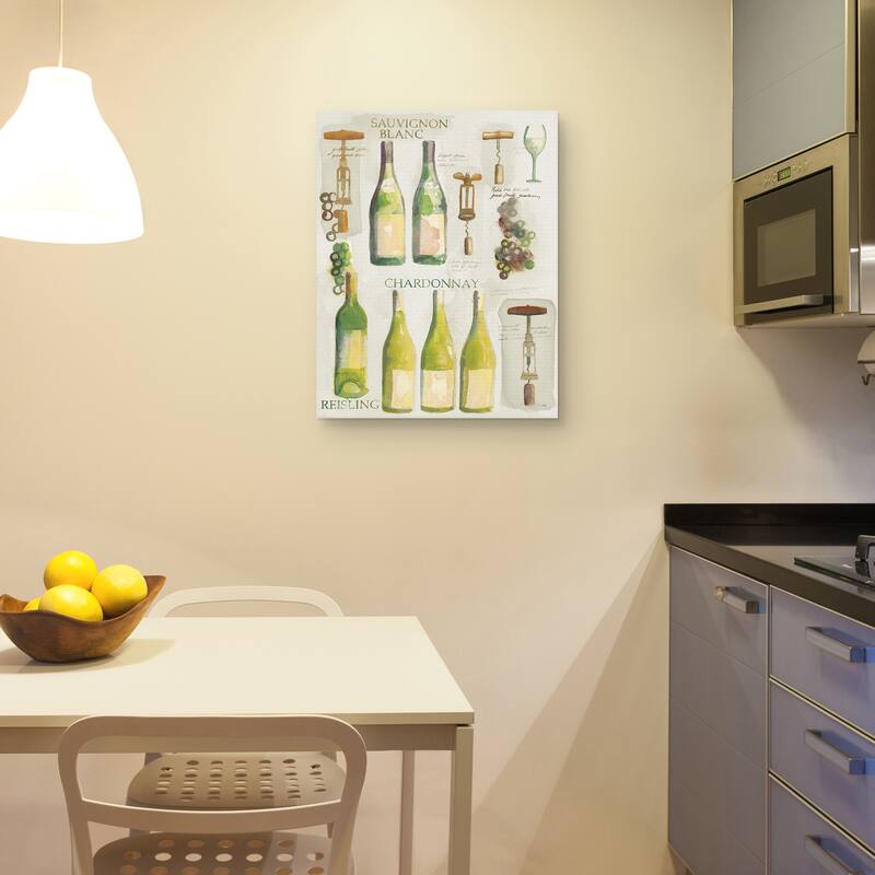 White Wine Collage by Michael Clark Canvas Art Print