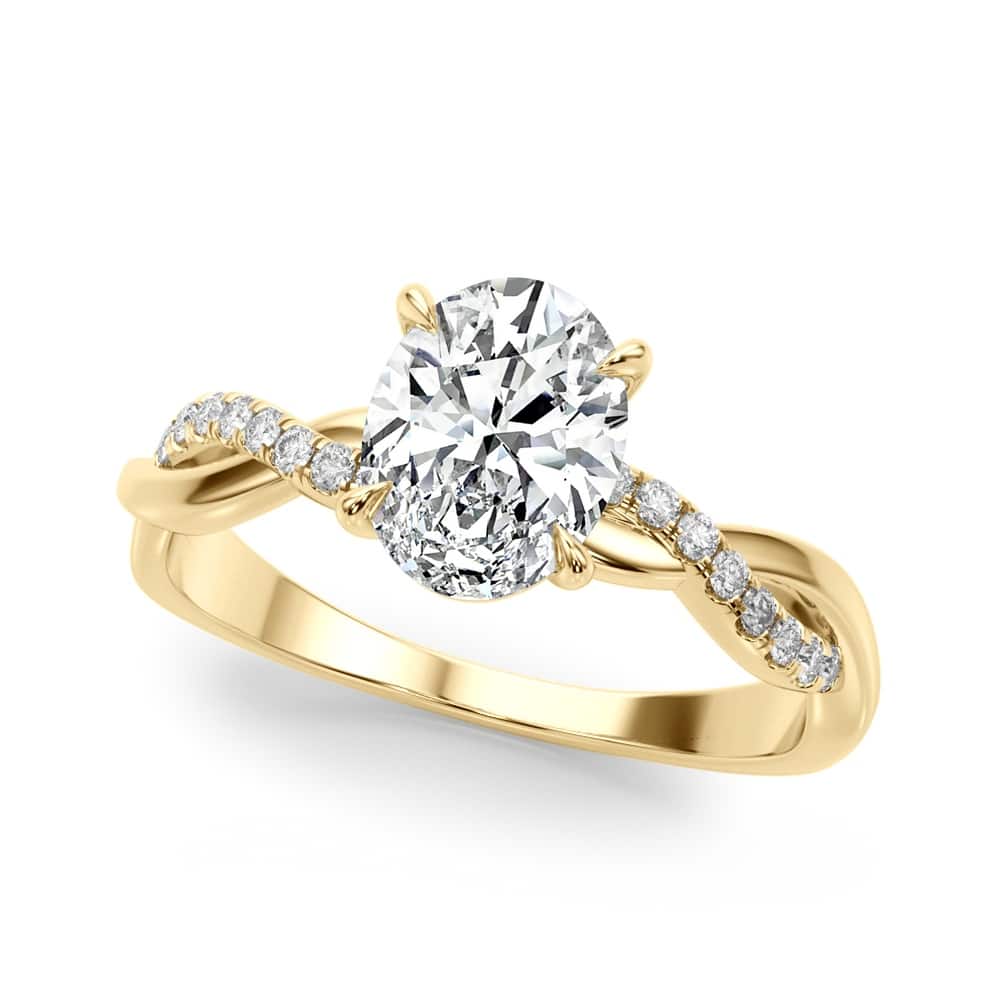 Auriya 14k Yellow Gold Lab Grown Oval Diamond Engagement Ring 0.50 to 5.00 ct. tw. (F-G VS)