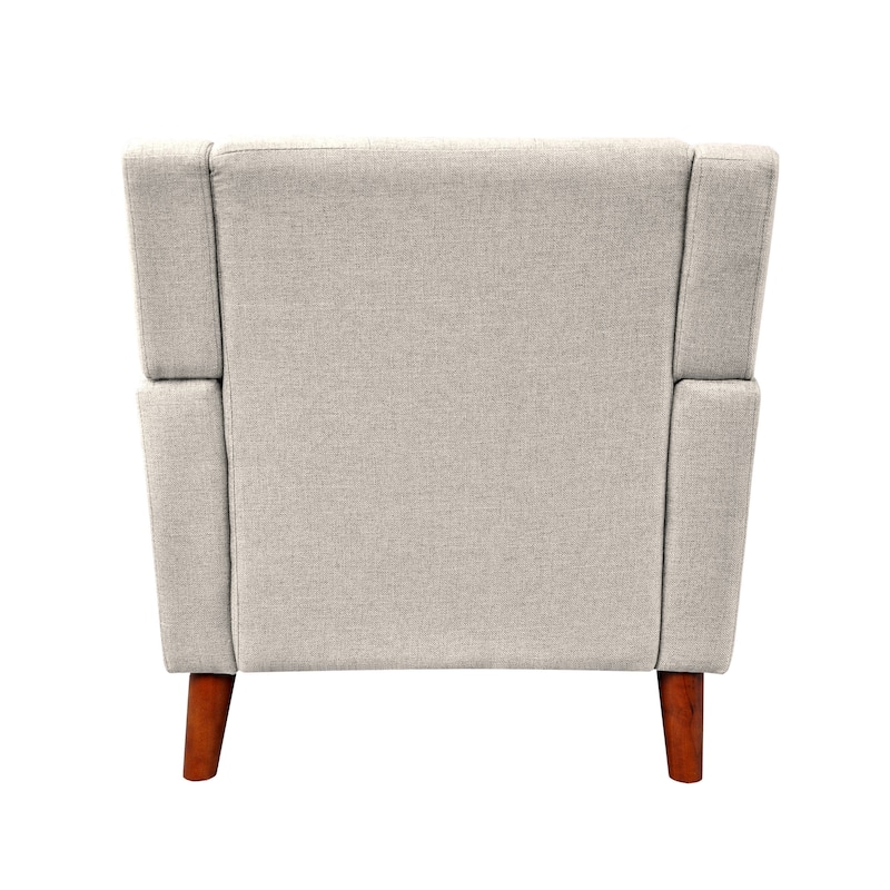 Modern 30.5" Upholstered Button Tufted Arm Chair with Sturdy Rubber Wood Legs