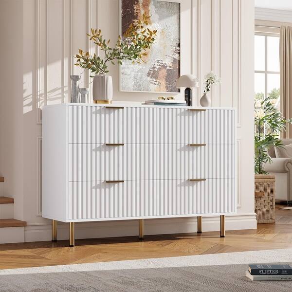 deep drawer dresser Grain Wood Furniture Montauk 6-Drawer Double Dresser, Rustic Off-White making it an ideal choice for enhancing home organization Oliver 52