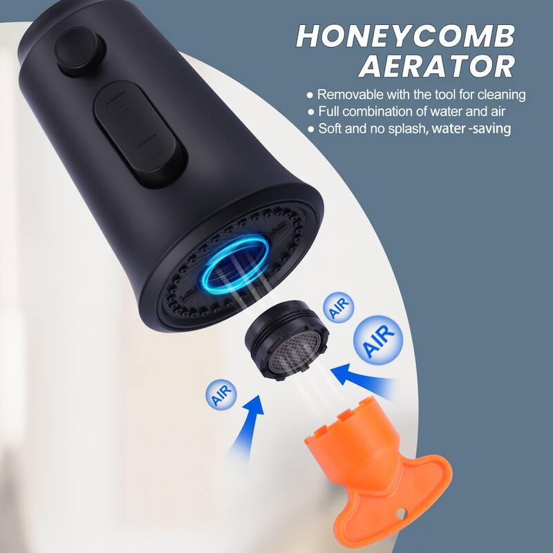 WOWOW Pull Down Kitchen Faucet Spray Head with 9 Adapters Kit